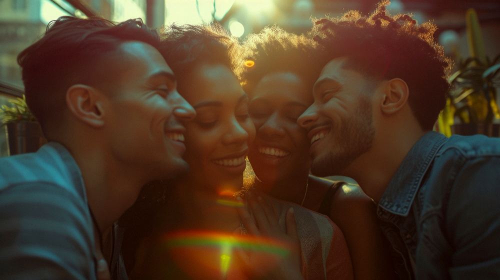 Pessoas se abraçando. A imagem representa filmes lgbt+ na Netflix.