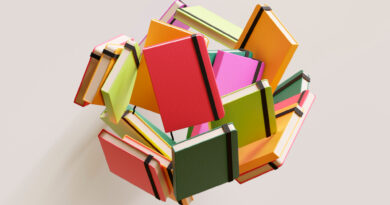 A imagem representa livros que foram escritos por pessoas trans.